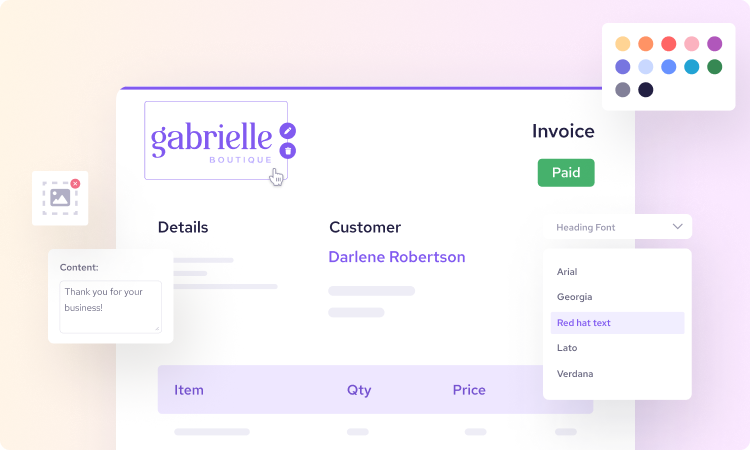 Helcim Invoice Design Customization UI