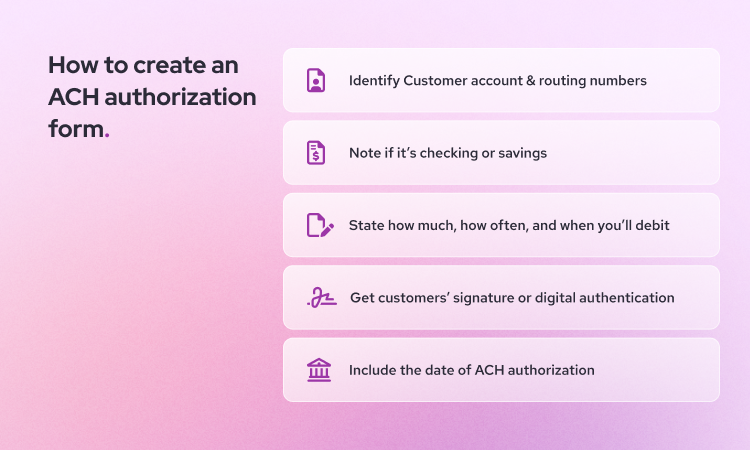 How to create an ach authorization form