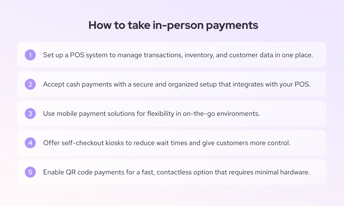 How to take in-person payments